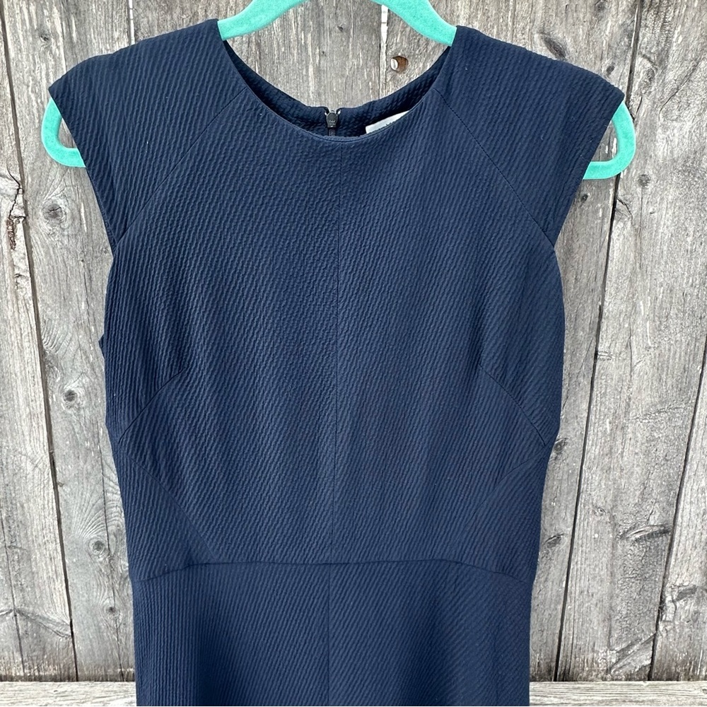 MM. LAFLEUR Navy MIDI Cap Sleeve Fit And Flare A-Line Skater Dress Sz 4 - Picture 4 of 10